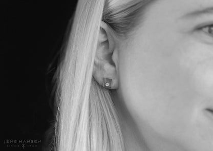 Square Love Stories Diamond Earrings, White Gold & Platinum