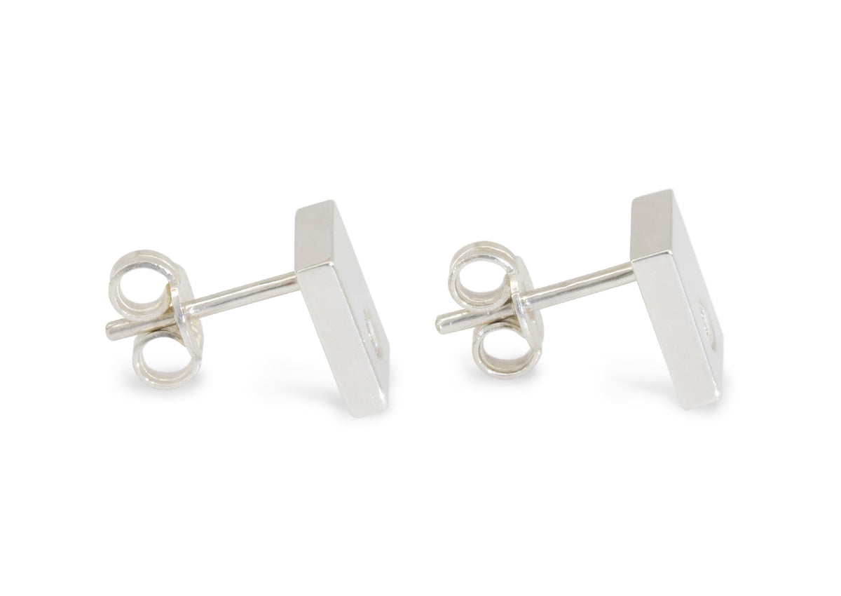 Square Love Stories Diamond Earrings, Sterling Silver