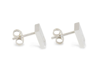 Square Love Stories Diamond Earrings, Sterling Silver
