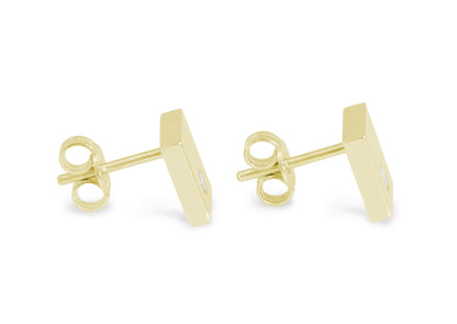 Square Love Stories Diamond Earrings, Yellow Gold