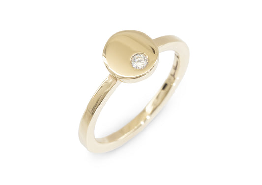 Round Love Stories Stacker Ring, Yellow Gold