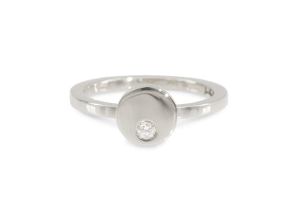 Round Love Stories Stacker Ring, White Gold & Platinum