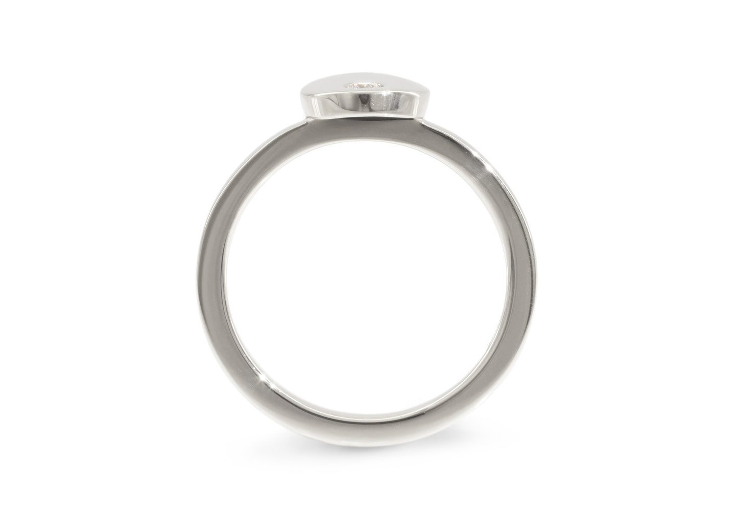 Round Love Stories Stacker Ring, White Gold & Platinum