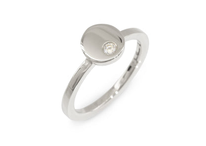 Round Love Stories Stacker Ring, White Gold & Platinum
