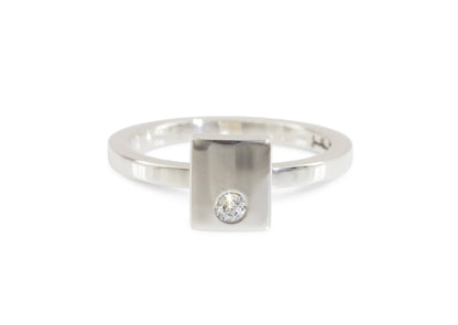 Square Love Stories Stacker Ring, Sterling Silver
