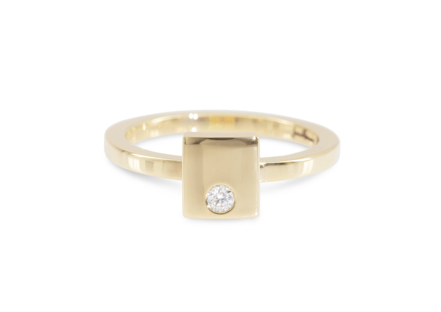 Square Love Stories Stacker Ring, Yellow Gold