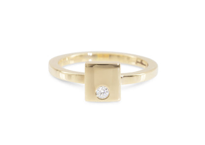 Square Love Stories Stacker Ring, Yellow Gold