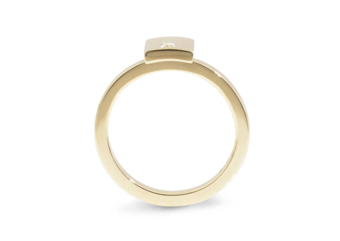 Square Love Stories Stacker Ring, Yellow Gold