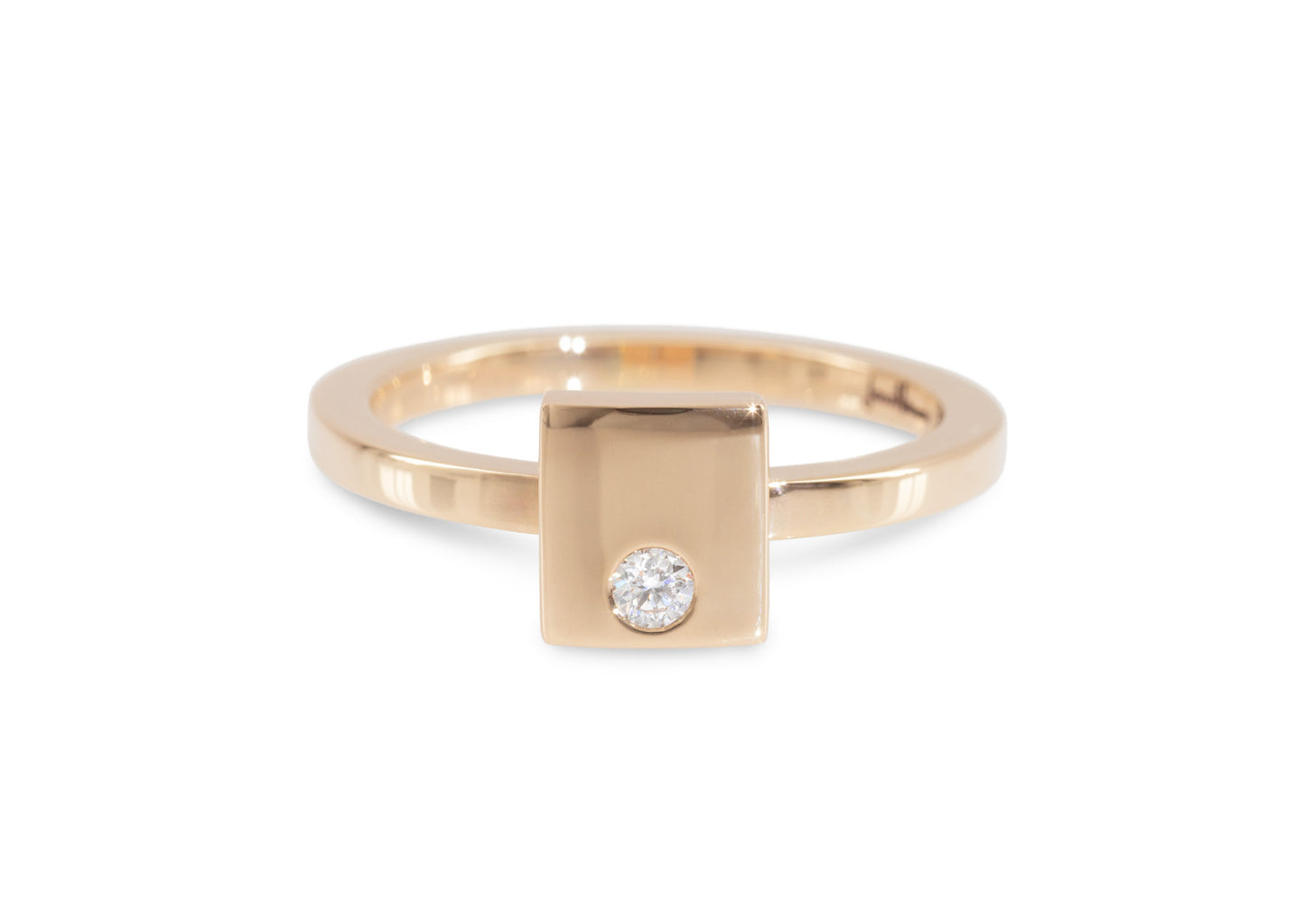 Square Love Stories Stacker Ring, Red Gold