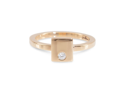 Square Love Stories Stacker Ring, Red Gold