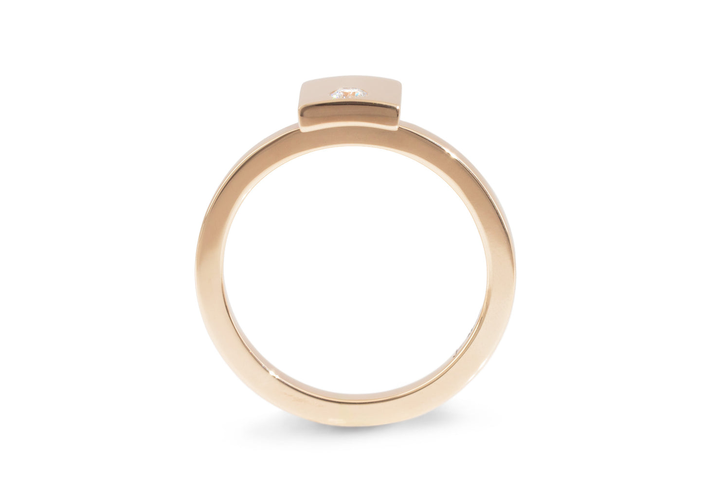 Square Love Stories Stacker Ring, Red Gold