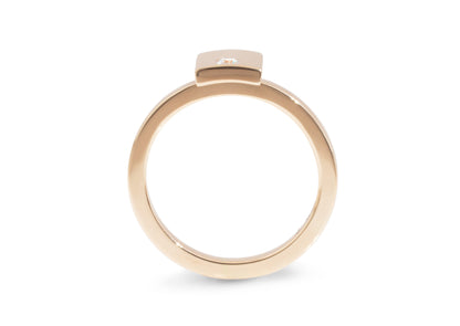 Square Love Stories Stacker Ring, Red Gold