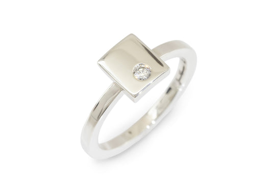 Square Love Stories Stacker Ring, Sterling Silver