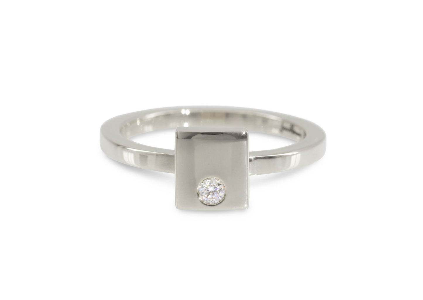Square Love Stories Stacker Ring, White Gold & Platinum