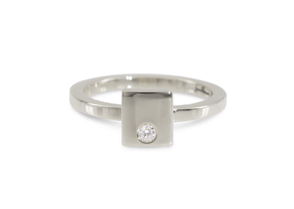 Square Love Stories Stacker Ring, White Gold & Platinum