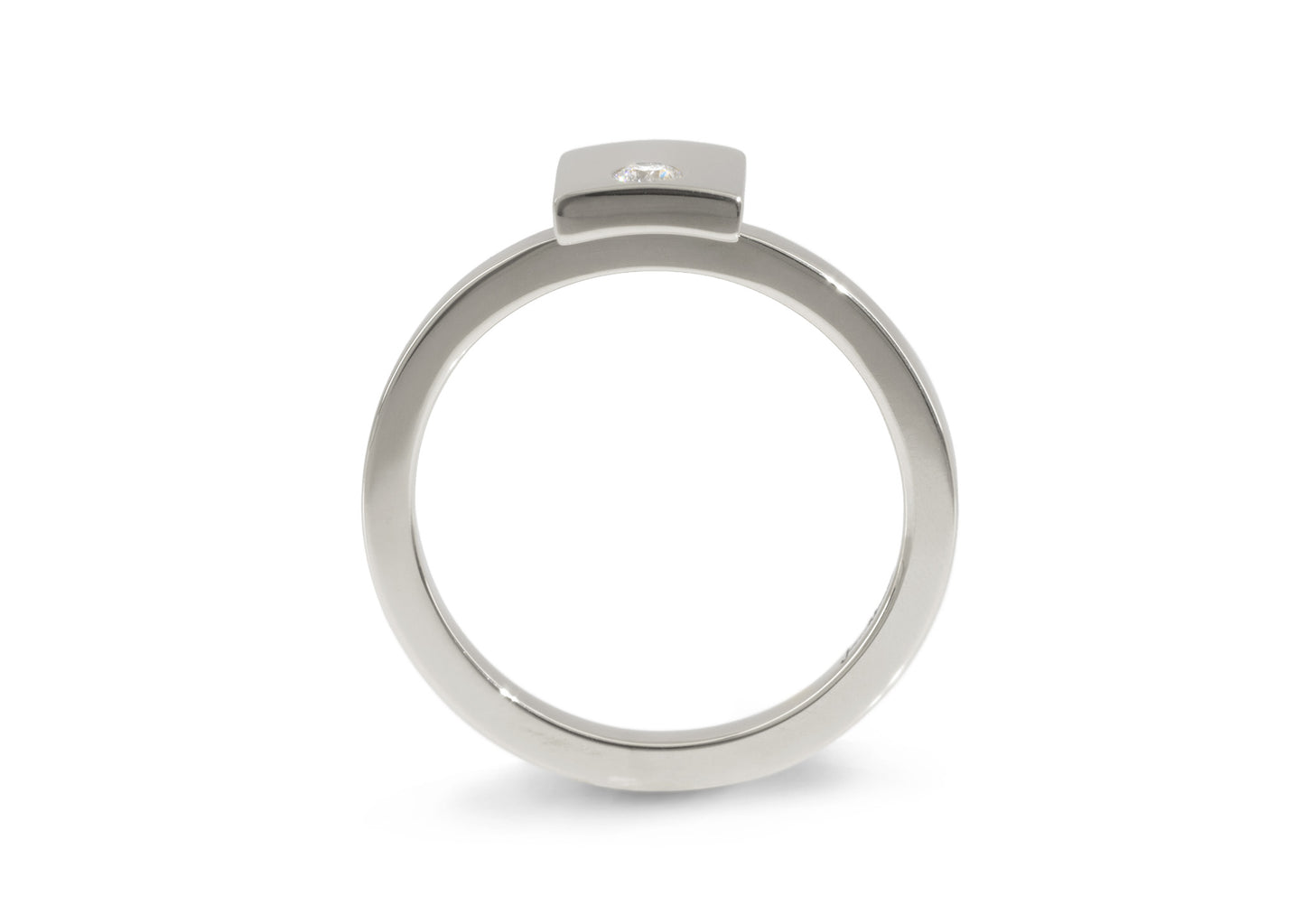 Square Love Stories Stacker Ring, White Gold & Platinum