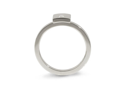 Square Love Stories Stacker Ring, White Gold & Platinum