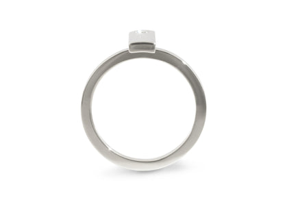 Rectangle Love Stories Stacker Ring, White Gold & Platinum