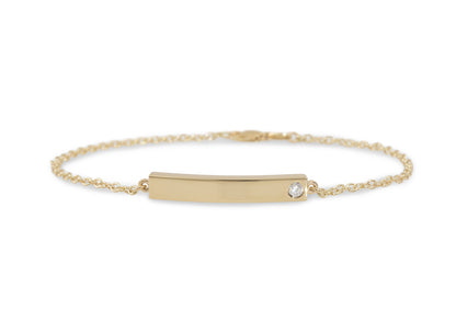 Love Stories Bar Bracelet with Diamond, Yellow Gold