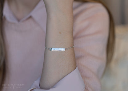 Love Stories Bar Bracelet with Diamond, Sterling Silver