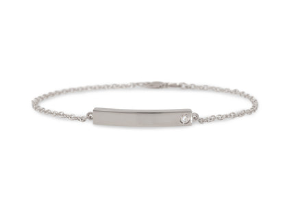 Love Stories Bar Bracelet with Diamond, White Gold
