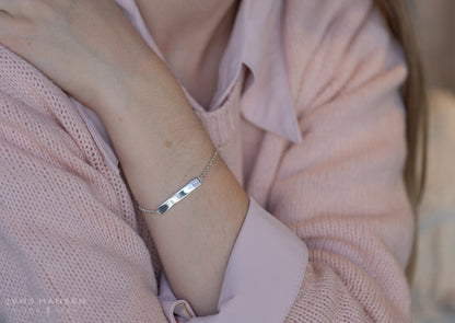 Love Stories Bar Bracelet with Diamond, Sterling Silver