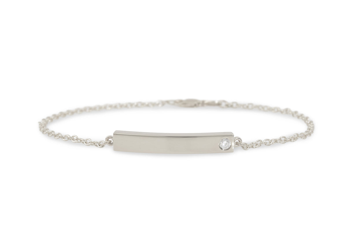 Love Stories Bar Bracelet with Diamond, Sterling Silver