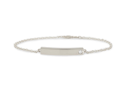 Love Stories Bar Bracelet with Diamond, Sterling Silver