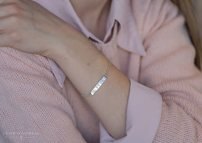 Love Stories Bar Bracelet with Diamond, Sterling Silver