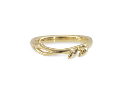 J3339 Vine & Leaf Band, Yellow Gold