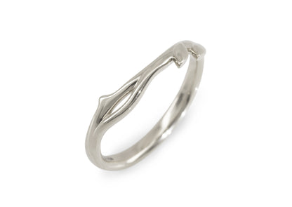 J3339 Vine & Leaf Band, White Gold & Platinum