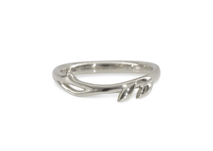 J3339 Vine & Leaf Band, White Gold & Platinum
