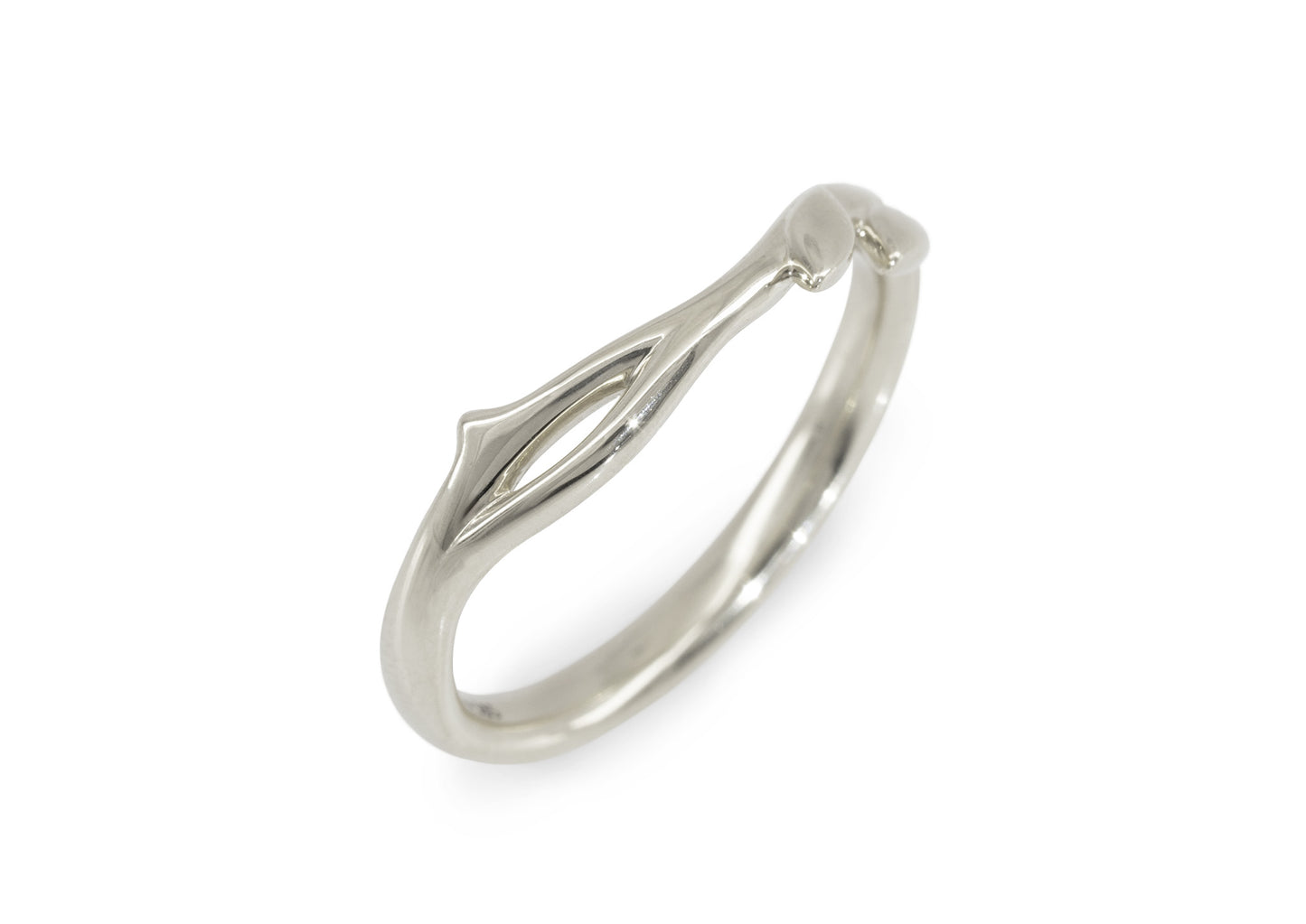 J3341 Vine & Leaf Band, White Gold & Platinum