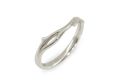 J3341 Vine & Leaf Band, White Gold & Platinum