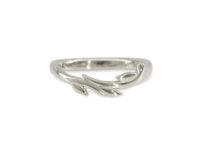 J3343 Vine & Leaf Band, White Gold & Platinum