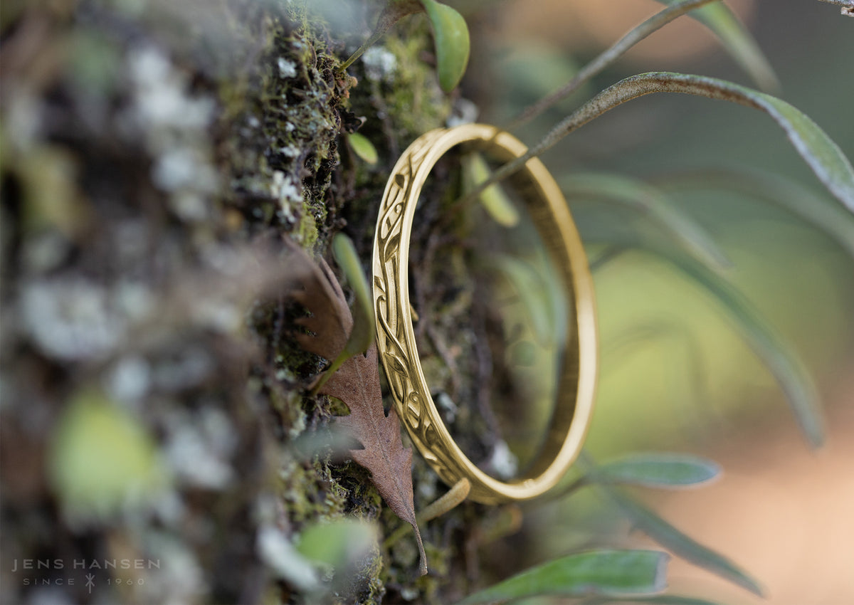 Delicate Elvish Vine Bangle, Yellow Gold