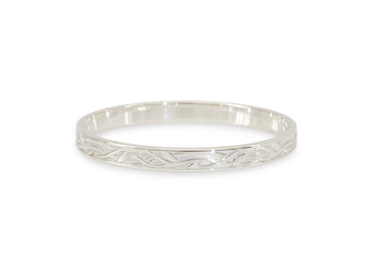 Delicate Elvish Vine Bangle, Sterling Silver