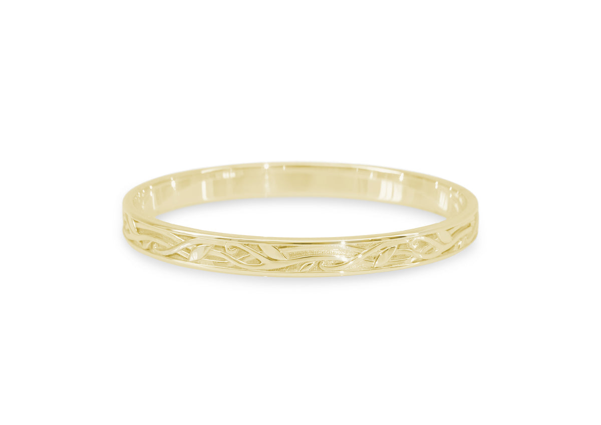 Delicate Elvish Vine Bangle, Yellow Gold