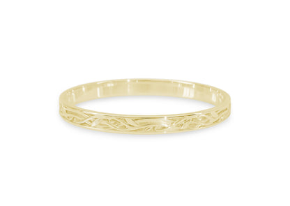 Delicate Elvish Vine Bangle, Yellow Gold