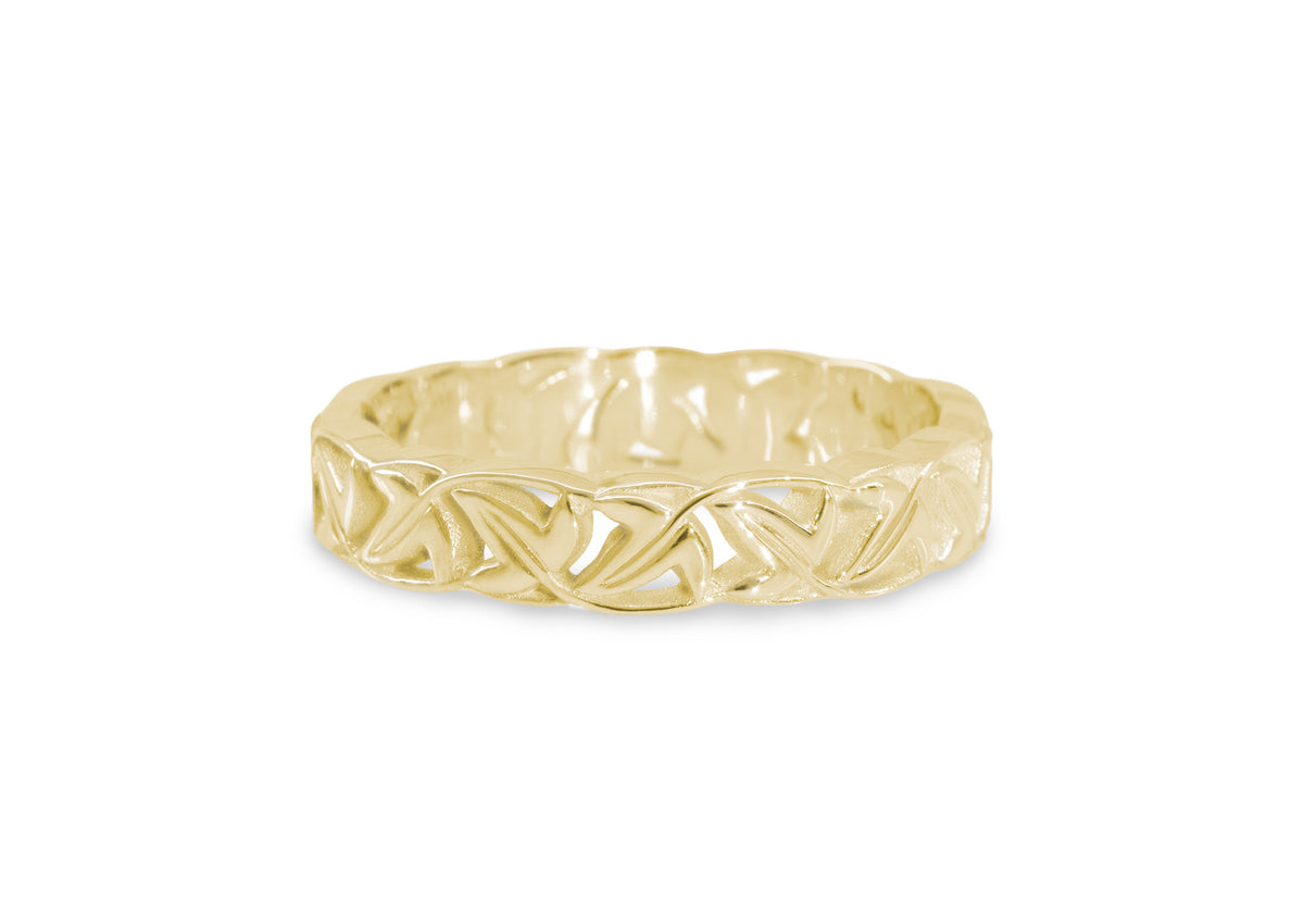 Elvish Leaf Band, Yellow Gold