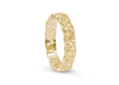 Elvish Leaf Band, Yellow Gold