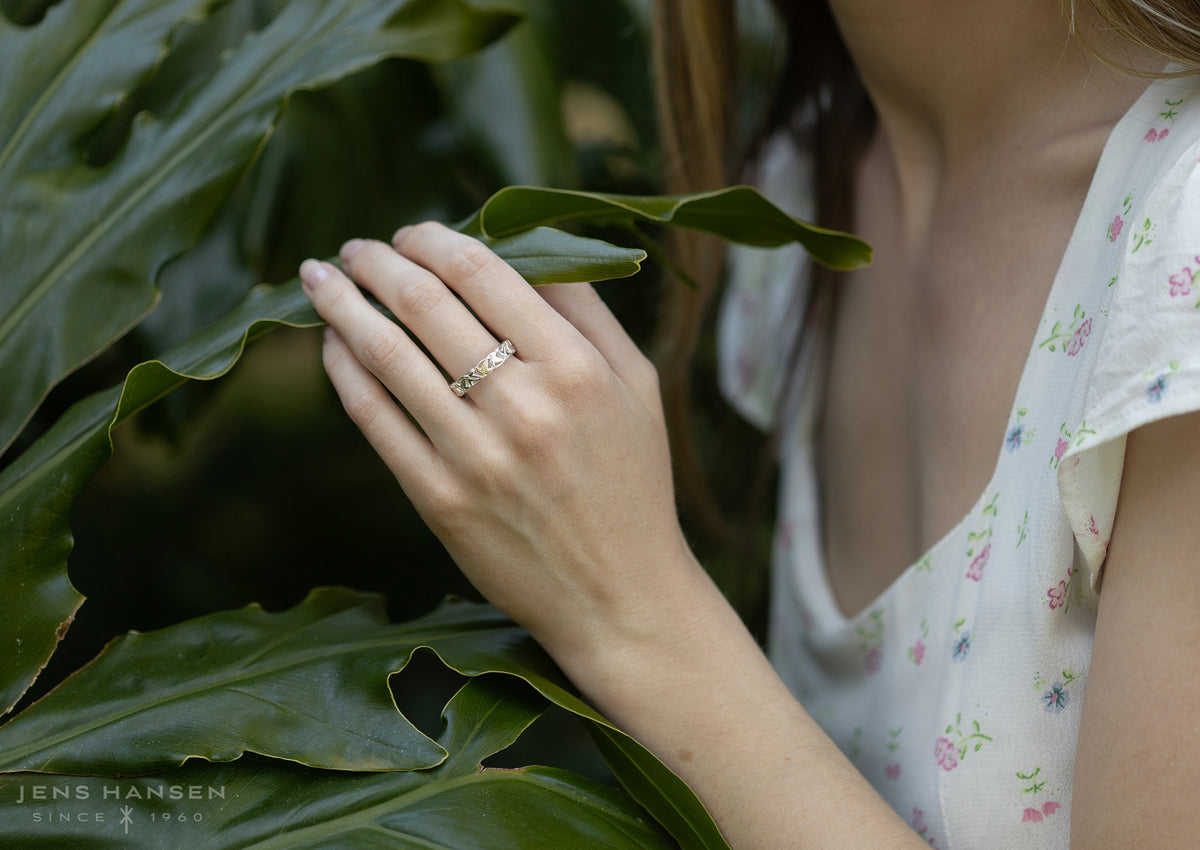 Elvish Leaf Band, Sterling Silver