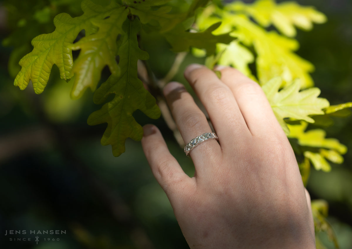 Elvish Leaf Band, Sterling Silver