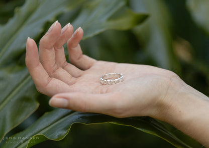 Elvish Leaf Band, Sterling Silver