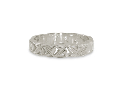 Elvish Leaf Band, White Gold & Platinum