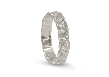 Elvish Leaf Band, White Gold & Platinum