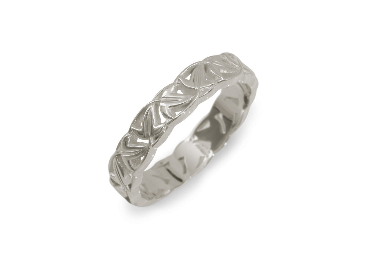 Elvish Leaf Band, White Gold & Platinum