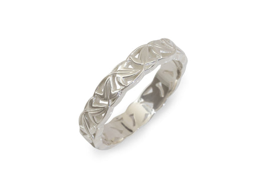 Elvish Leaf Band, Sterling Silver