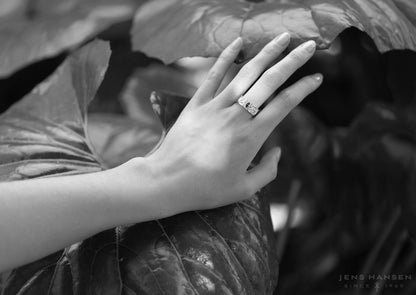 Elvish Leaf Gemstone Ring, Yellow Gold