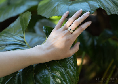 Elvish Leaf Gemstone Ring, Sterling Silver
